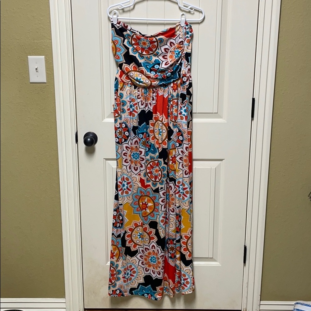 Colorful stretchy maxi dress